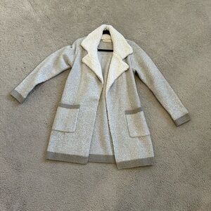 Anthropologie Cream and Gray Teddy Jacket